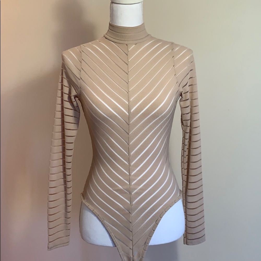 Tan chevron body suit